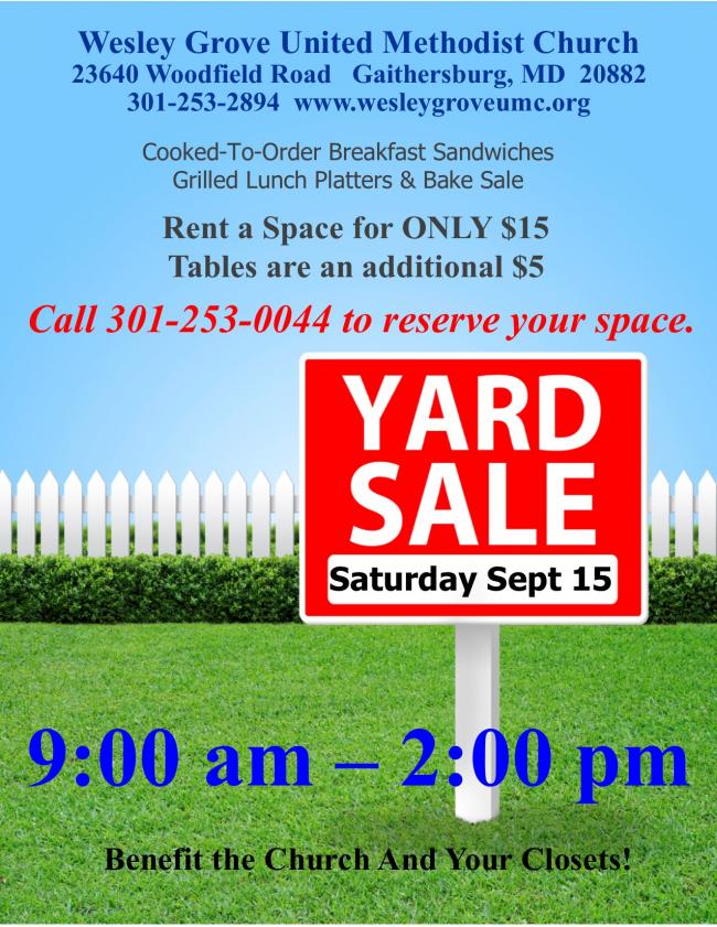 Yard Sale 2018 Flyer