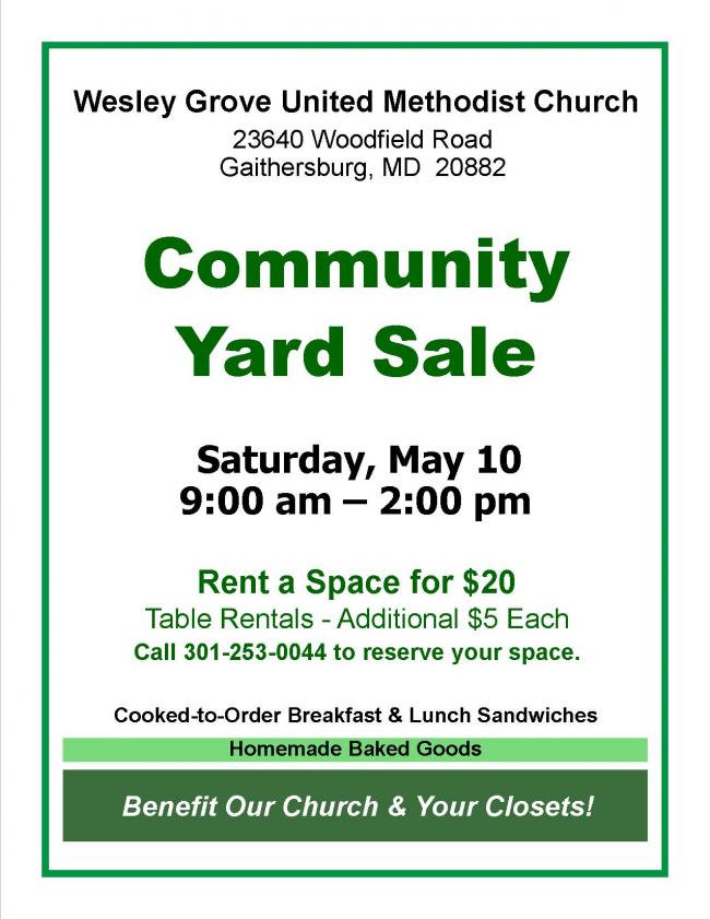 Spring Community Yard Sale